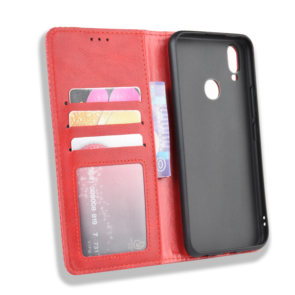 Vintage Style Leather Wallet Stand Case for vivo Y11 (2019)