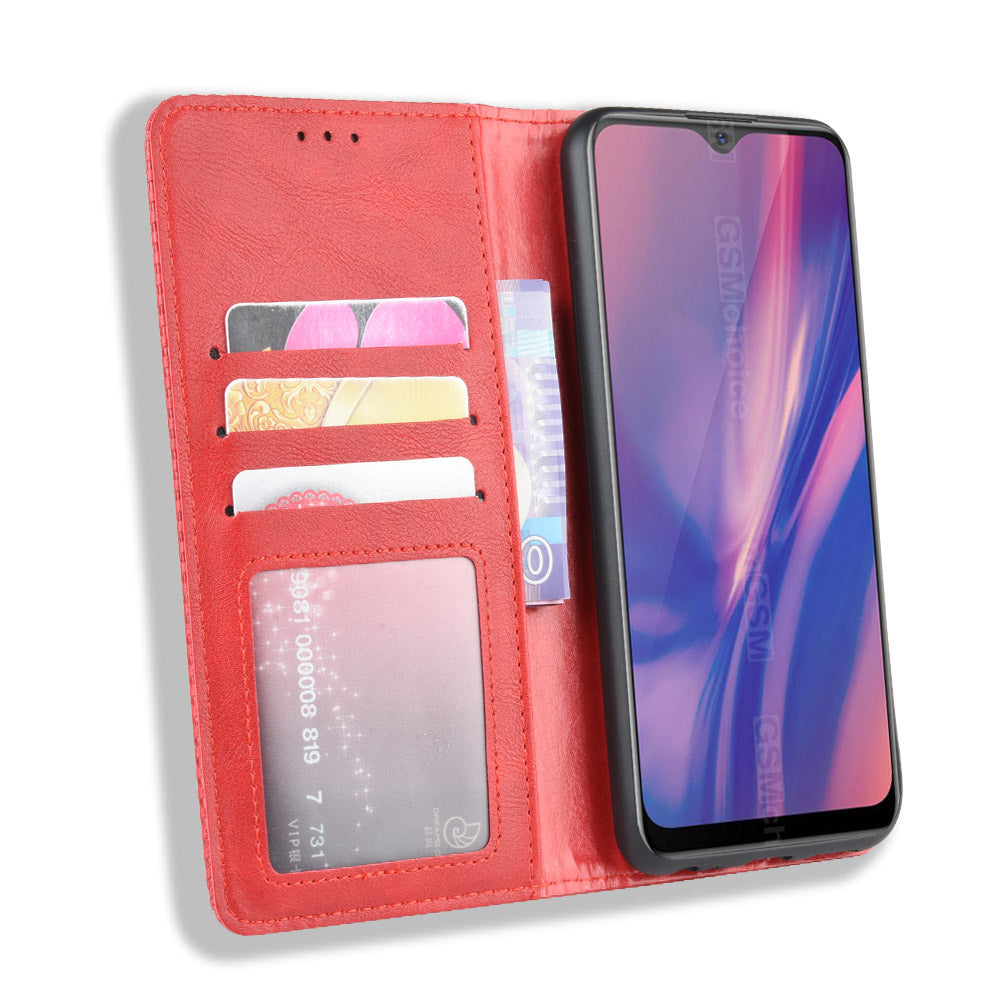 Vintage Style Leather Wallet Stand Case for vivo Y11 (2019)