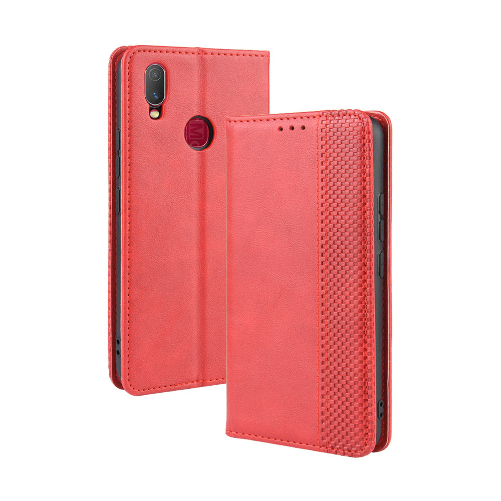 Vintage Style Leather Wallet Stand Case for vivo Y11 (2019)