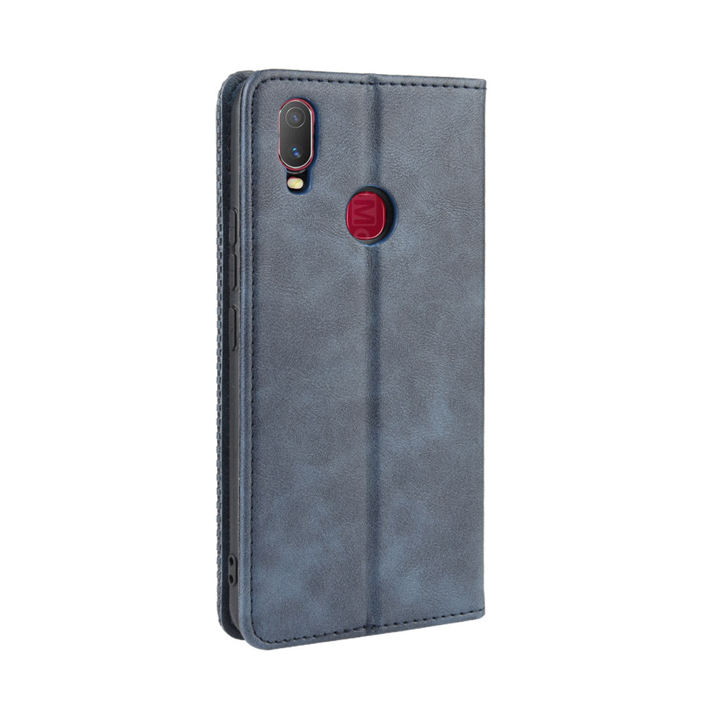 Vintage Style Leather Wallet Stand Case for vivo Y11 (2019)