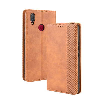 Vintage Style Leather Wallet Stand Case for vivo Y11 (2019)