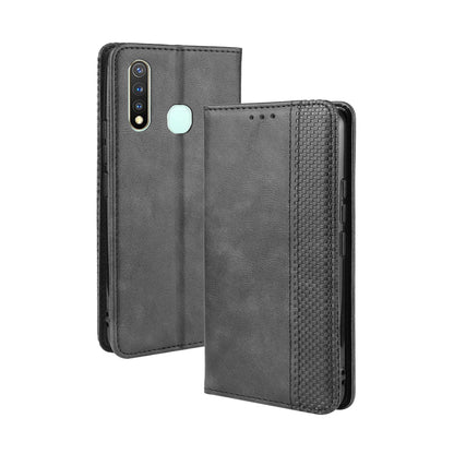 Vintage Style Leather Wallet Case for Vivo Y19/Y5S/U3/U20