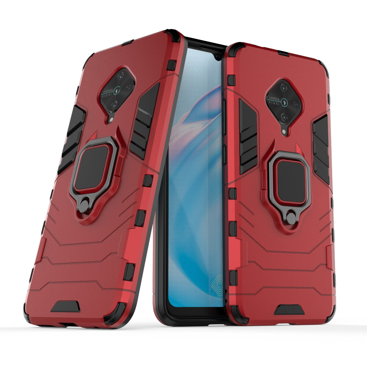 Ring Holder Kickstand PC+TPU Combo Case Phone Covering for vivo V17/Y9s/S1 Pro (Global Version)