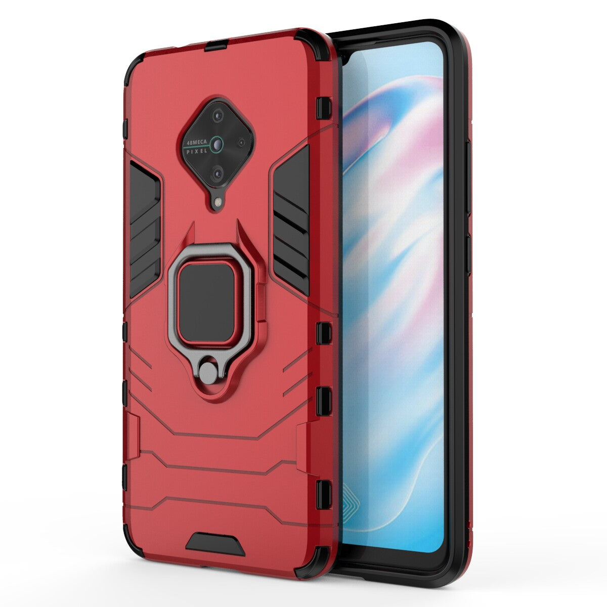 Ring Holder Kickstand PC+TPU Combo Case Phone Covering for vivo V17/Y9s/S1 Pro (Global Version)