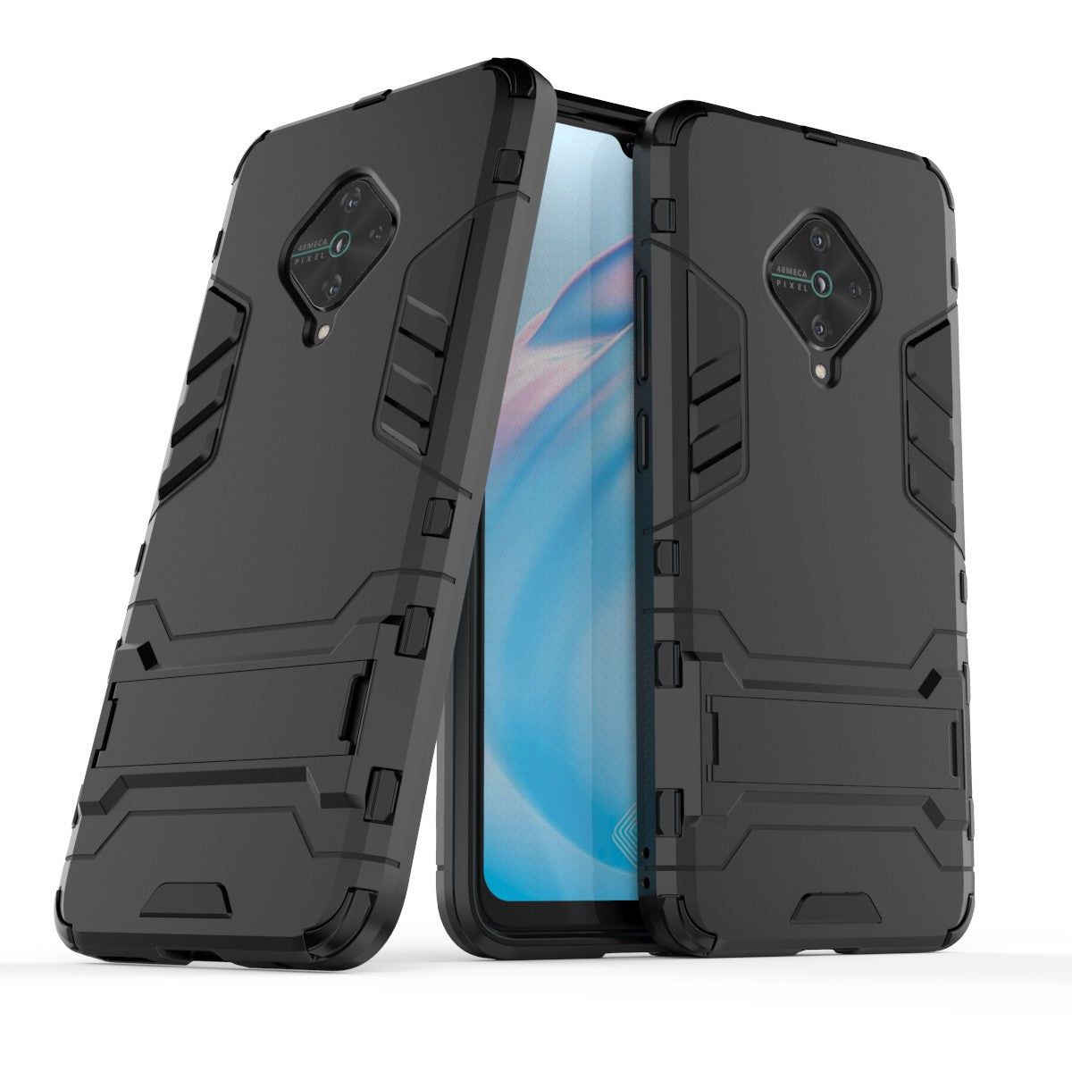 Stylish PC+TPU Case with Kickstand for vivo V17/Y9s/S1 Pro