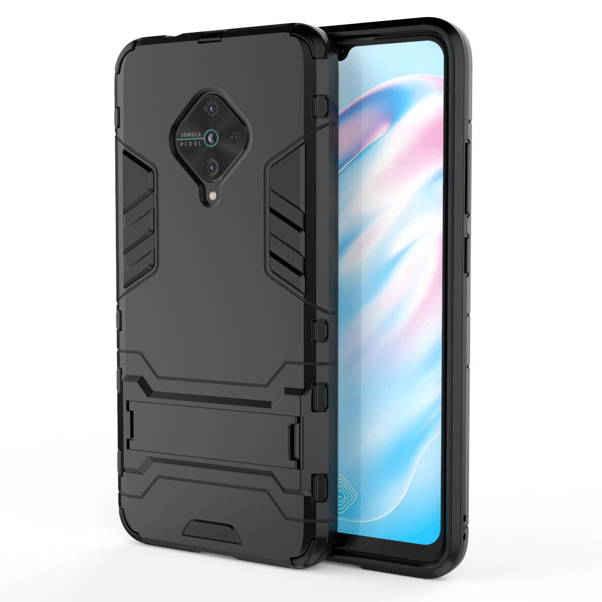 Stylish PC+TPU Case with Kickstand for vivo V17/Y9s/S1 Pro