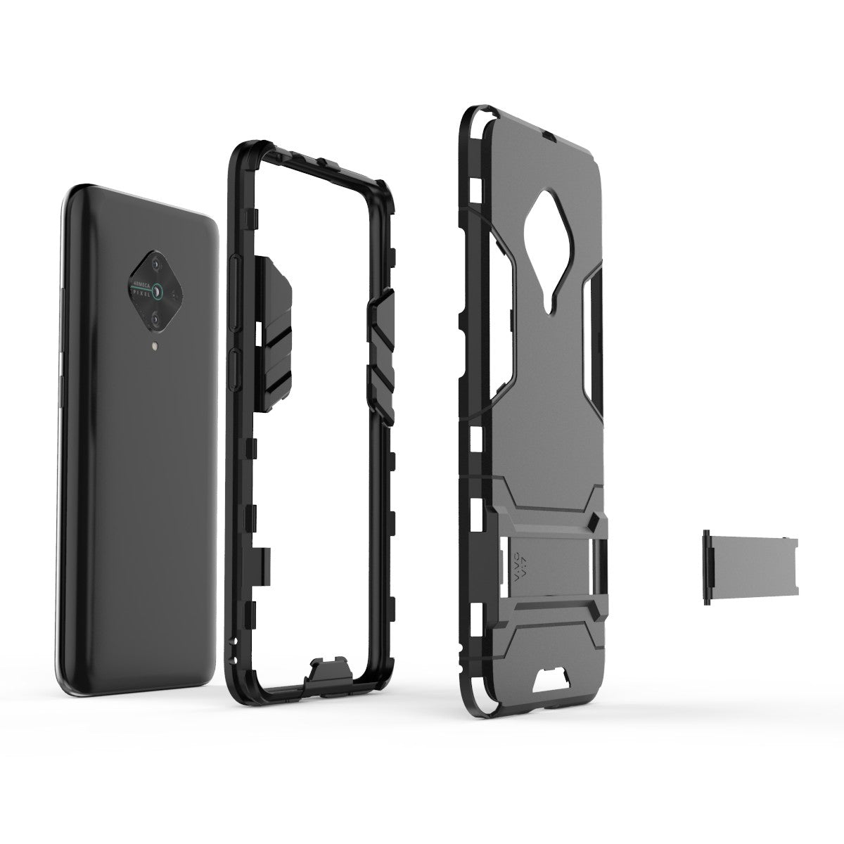 Stylish PC+TPU Case with Kickstand for vivo V17/Y9s/S1 Pro