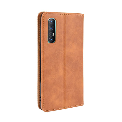 Vintage Style Leather Wallet Case with Stand for Oppo Reno3 Pro 5G