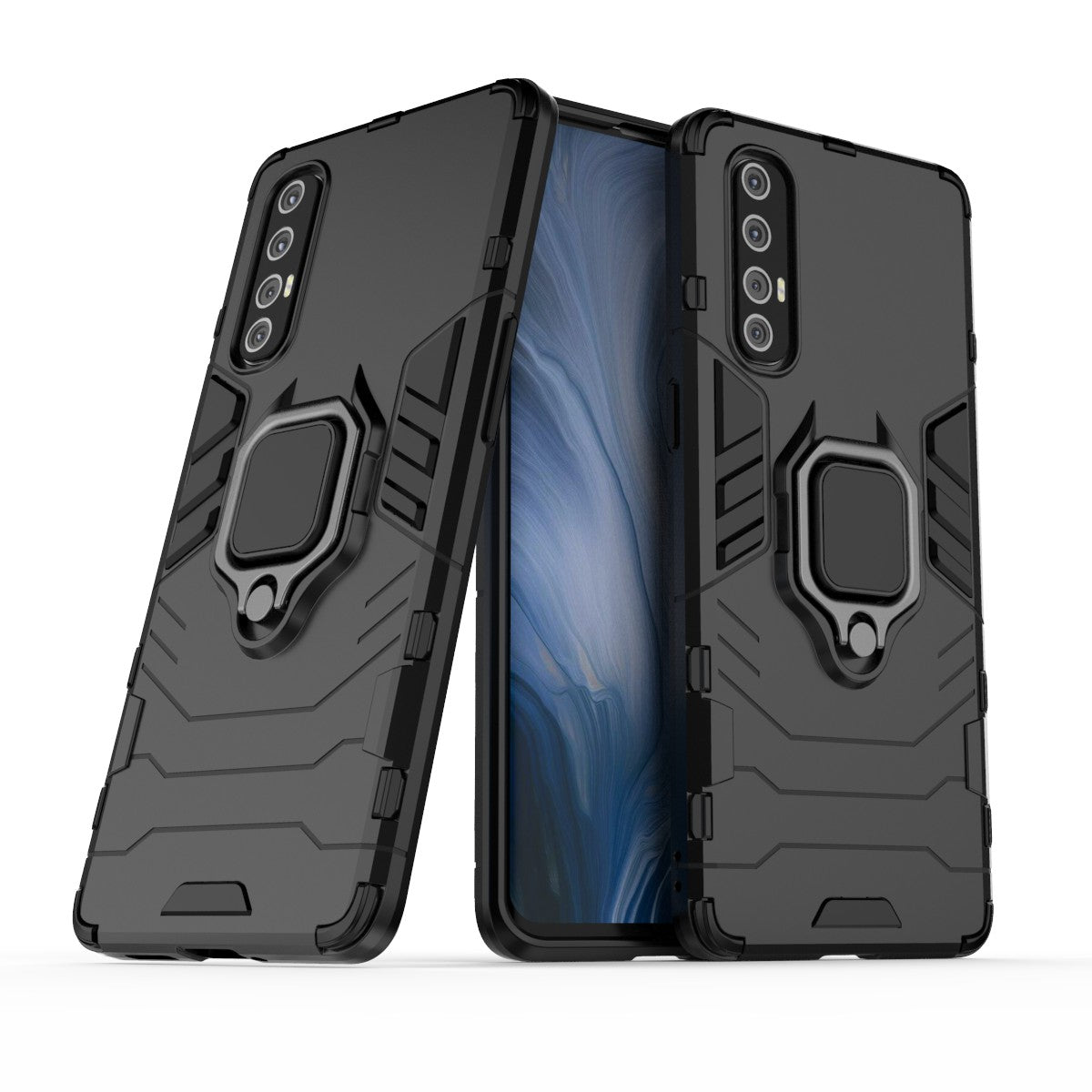 Cool Guard PC + TPU Hybrid Phone Casing with Kickstand for Oppo Reno3 Pro