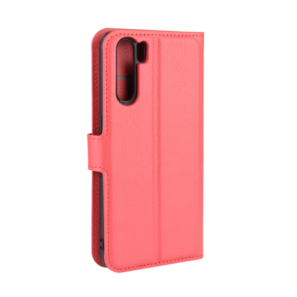 Litchi Texture Wallet Stand Leather Cell Phone Cover for OPPO A91 / F15