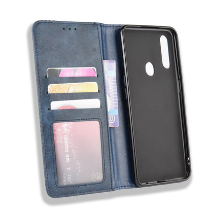 Vintage Style Leather Wallet Stand Phone Shell for Oppo A8/A31 (2020)