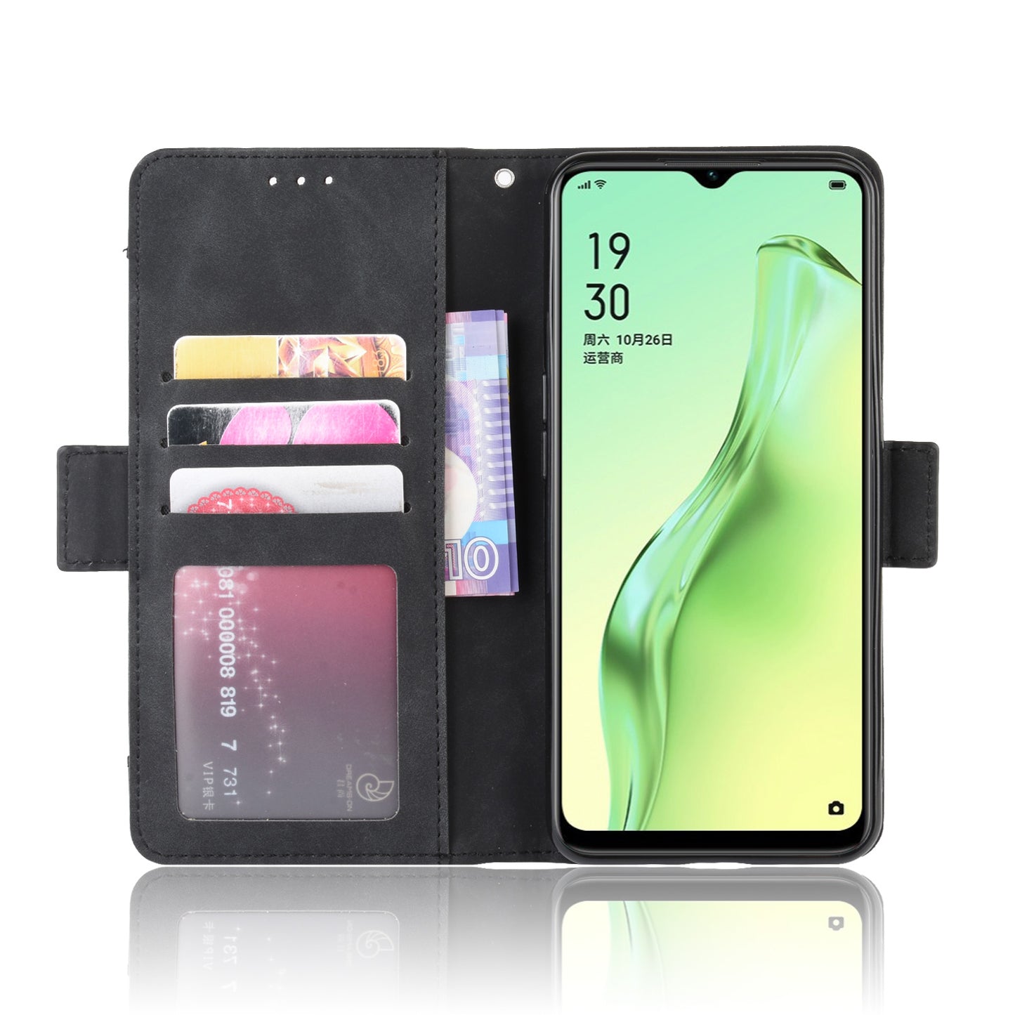 Wallet Stand Flip Leather Phone Shell for Oppo A8/A31 (2020)