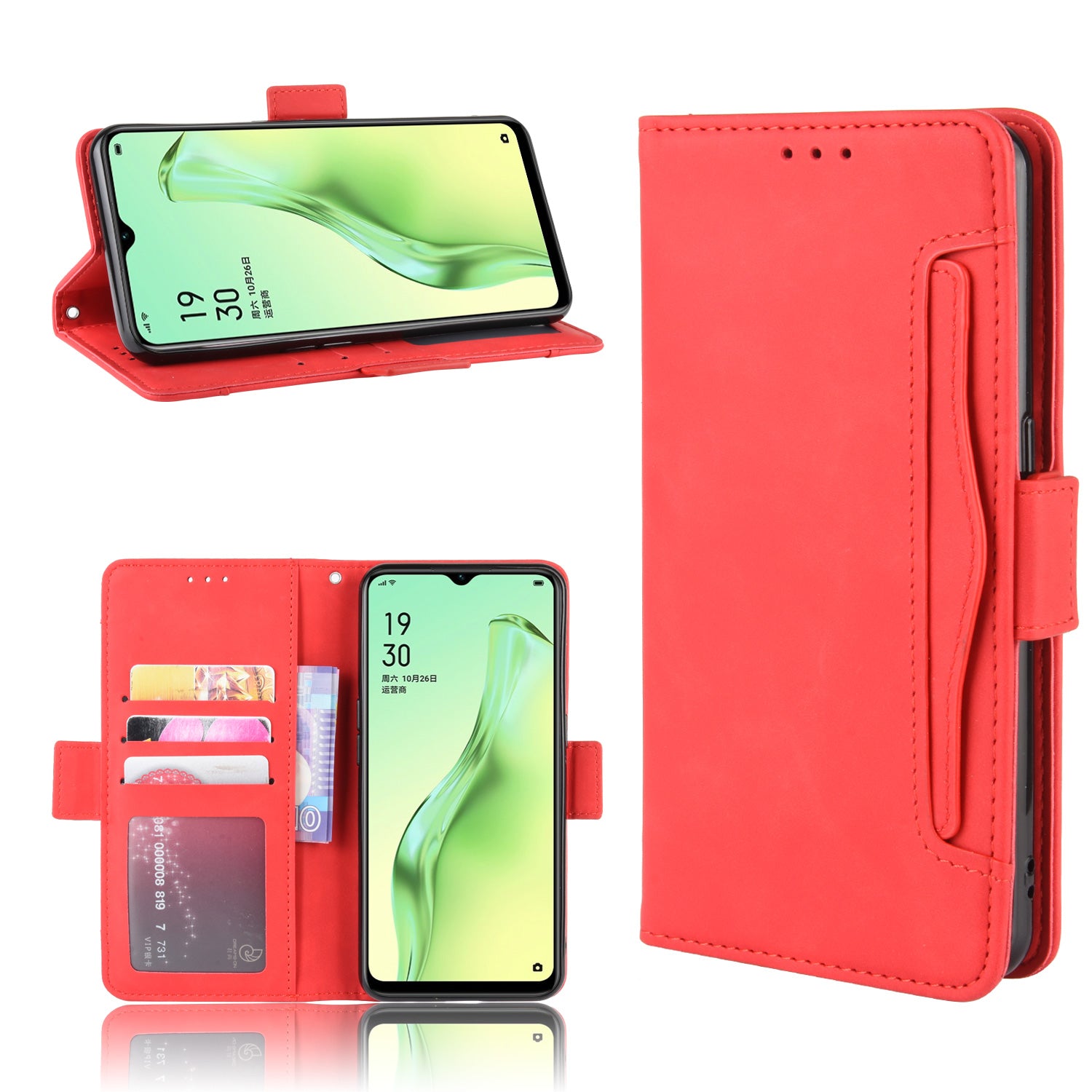 Wallet Stand Flip Leather Phone Shell for Oppo A8/A31 (2020)