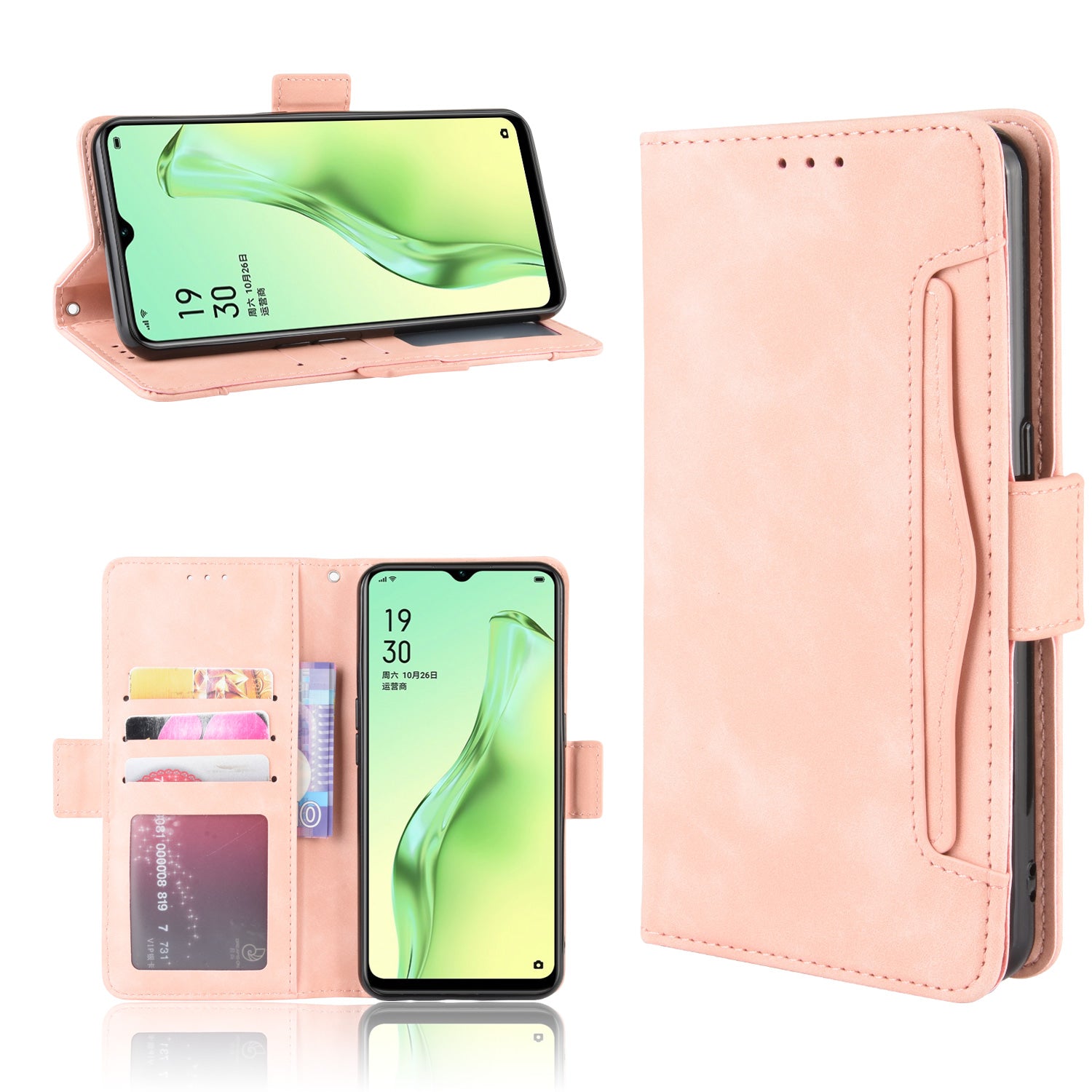 Wallet Stand Flip Leather Phone Shell for Oppo A8/A31 (2020)