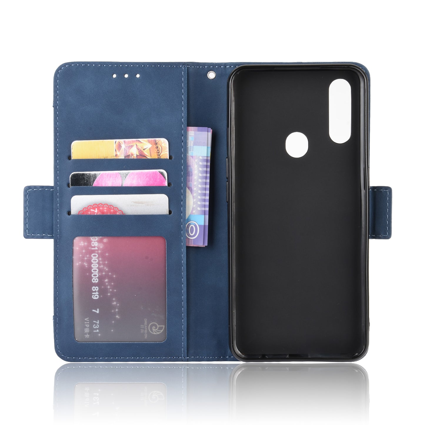 Wallet Stand Flip Leather Phone Shell for Oppo A8/A31 (2020)