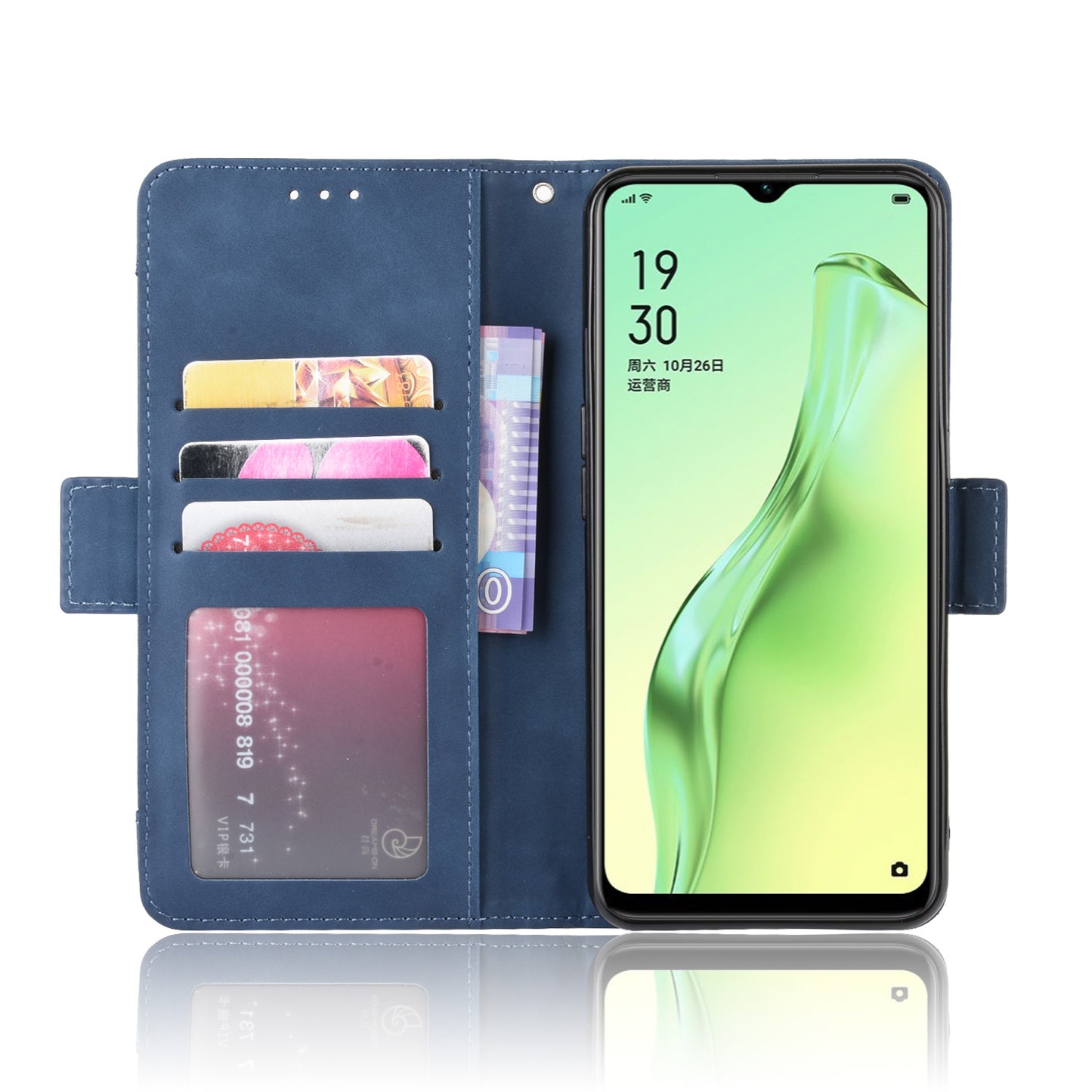 Wallet Stand Flip Leather Phone Shell for Oppo A8/A31 (2020)