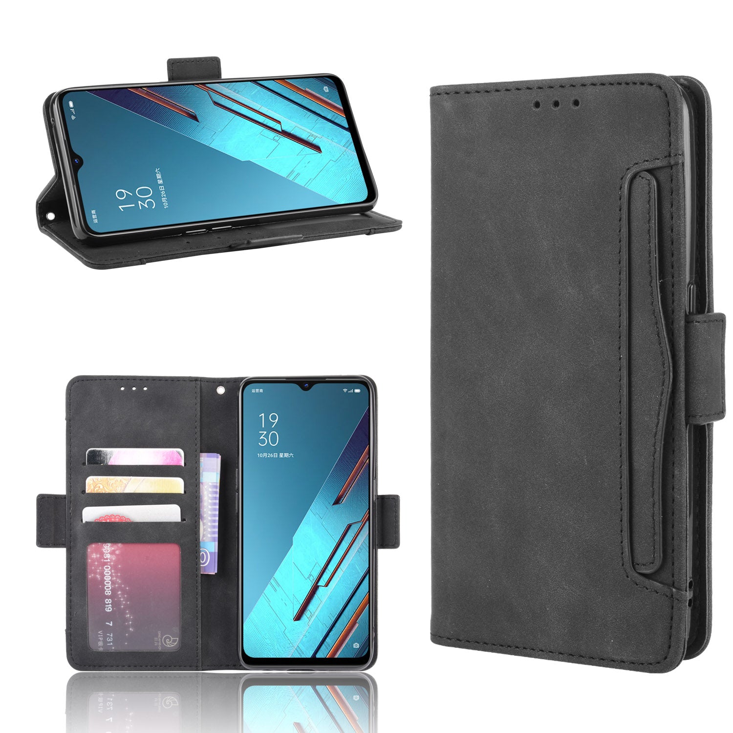 Wallet Leather Phone Case with Multiple Card Slots for Oppo Find X2 Lite/Reno3 5G