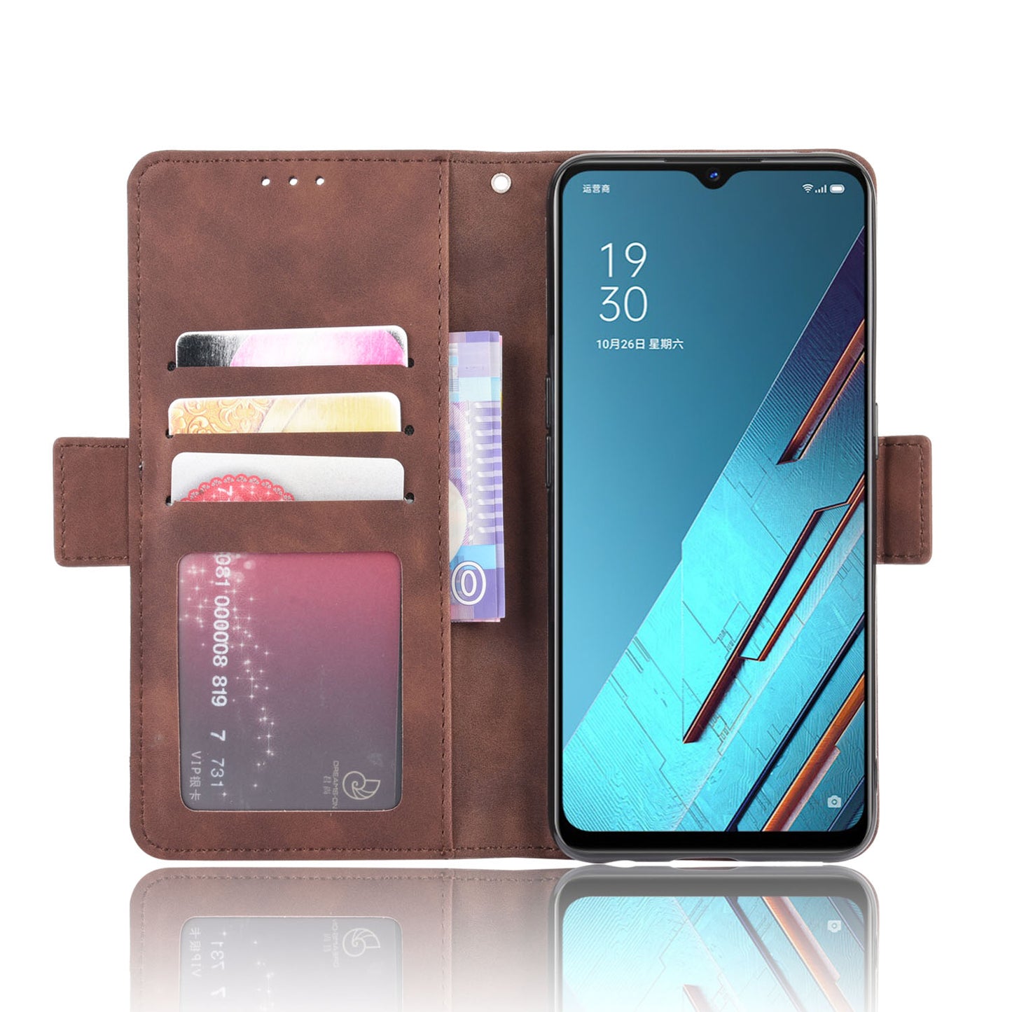 Wallet Leather Phone Case with Multiple Card Slots for Oppo Find X2 Lite/Reno3 5G