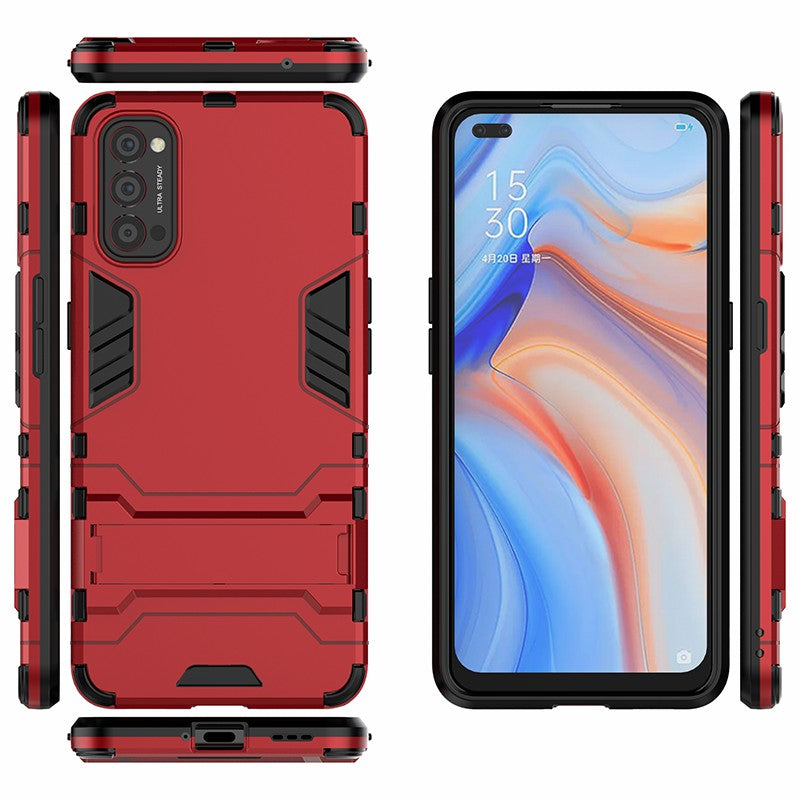 2-in-1 Plastic + TPU Hybrid Case with Kickstand for Oppo Reno4 5G