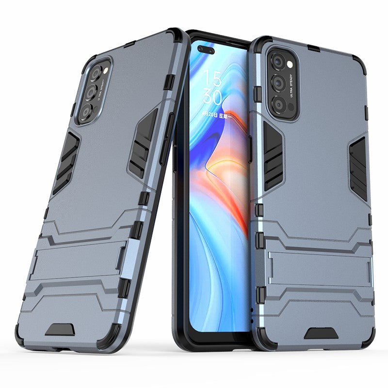 2-in-1 Plastic + TPU Hybrid Case with Kickstand for Oppo Reno4 5G