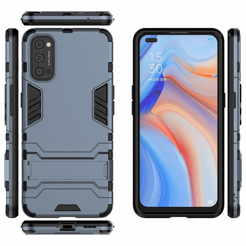 2-in-1 Plastic + TPU Hybrid Case with Kickstand for Oppo Reno4 5G