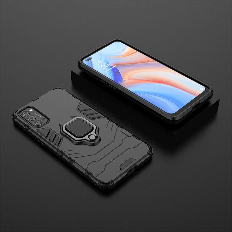 Cool Guard PC + TPU Hybrid Phone Case with Kickstand for Oppo Reno4 5G