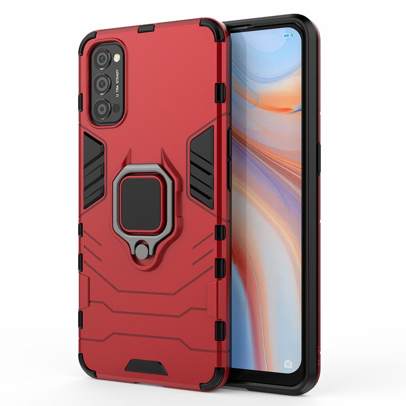 Cool Guard PC + TPU Hybrid Phone Case with Kickstand for Oppo Reno4 5G