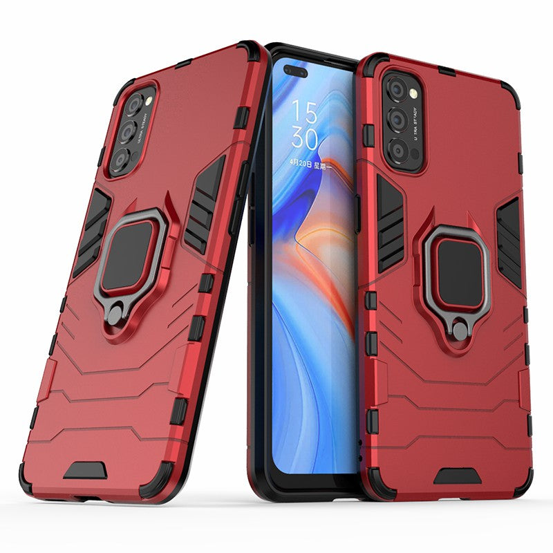 Cool Guard PC + TPU Hybrid Phone Case with Kickstand for Oppo Reno4 5G