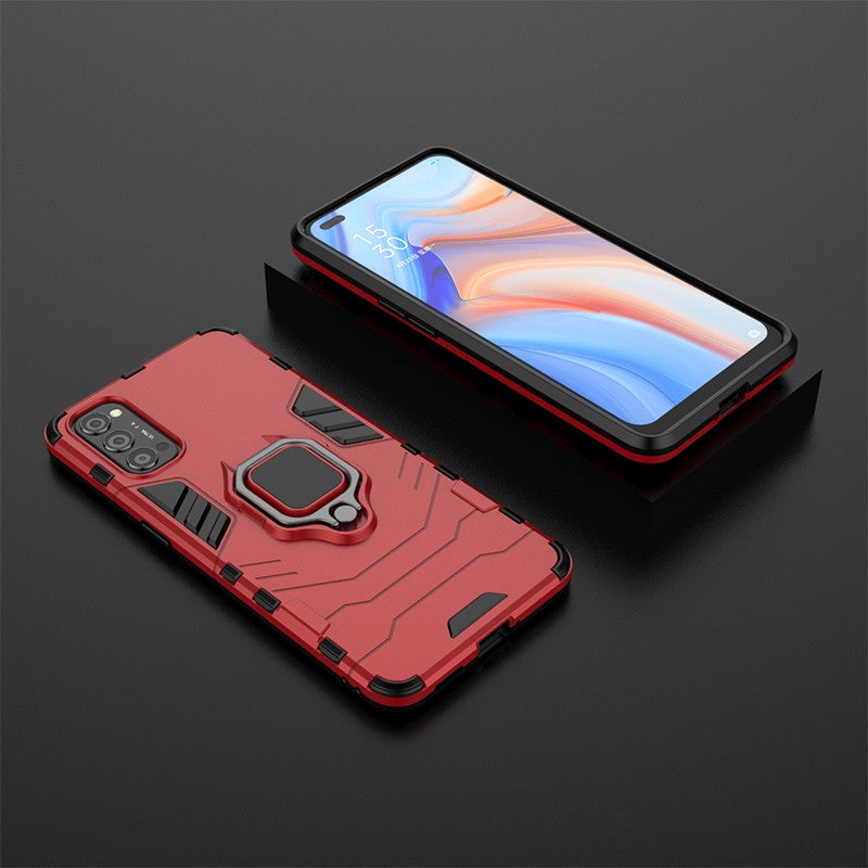 Cool Guard PC + TPU Hybrid Phone Case with Kickstand for Oppo Reno4 5G