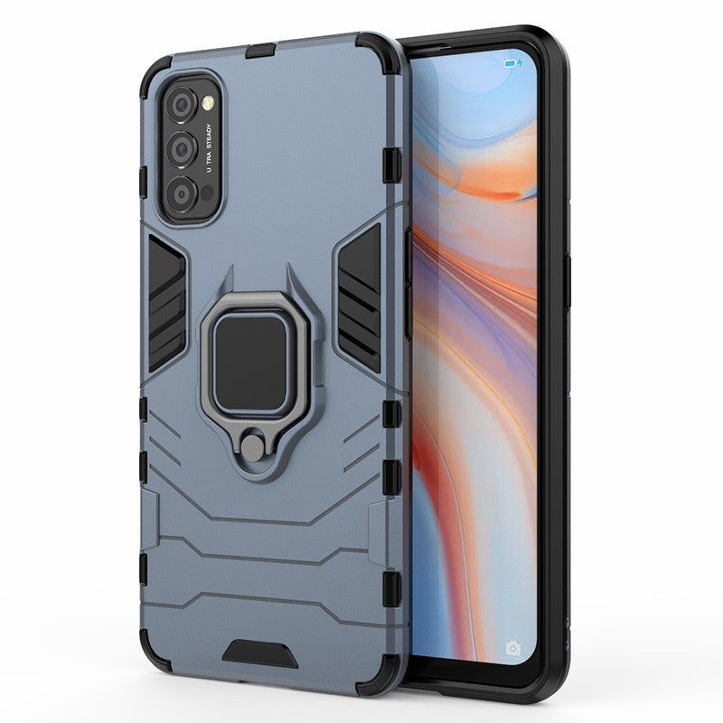 Cool Guard PC + TPU Hybrid Phone Case with Kickstand for Oppo Reno4 5G