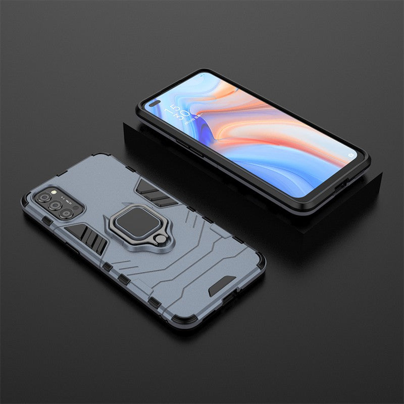 Cool Guard PC + TPU Hybrid Phone Case with Kickstand for Oppo Reno4 5G