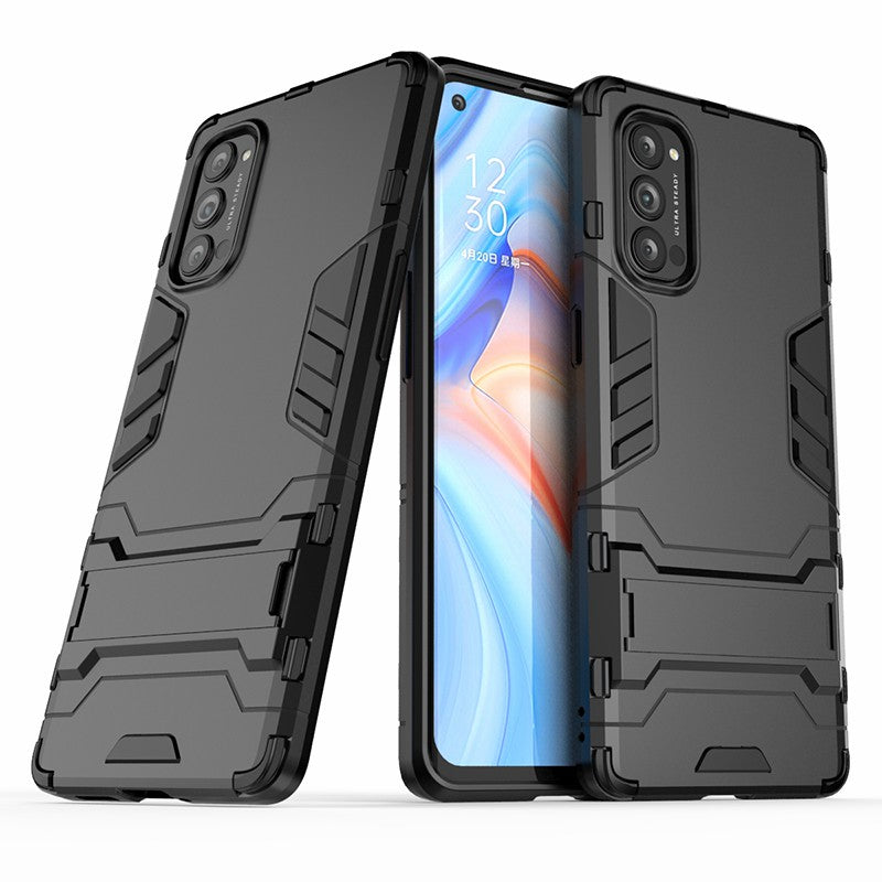 2-in-1 Plastic + TPU Combo Shell with Kickstand for Oppo Reno4 Pro 5G