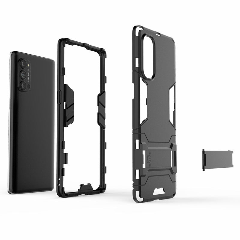 2-in-1 Plastic + TPU Combo Shell with Kickstand for Oppo Reno4 Pro 5G