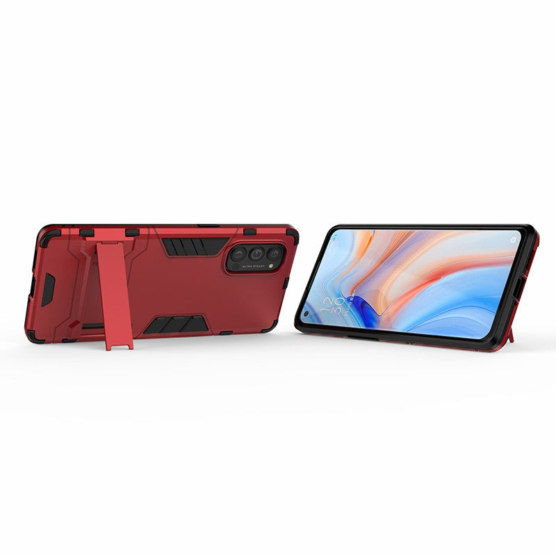 2-in-1 Plastic + TPU Combo Shell with Kickstand for Oppo Reno4 Pro 5G