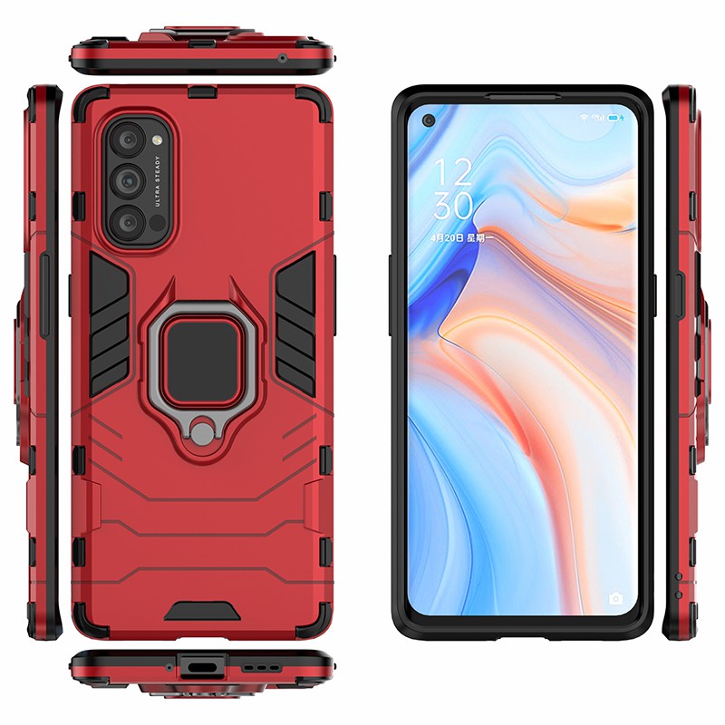 Cool Guard PC + TPU Hybrid Phone Shell with Kickstand for Oppo Reno4 Pro 5G