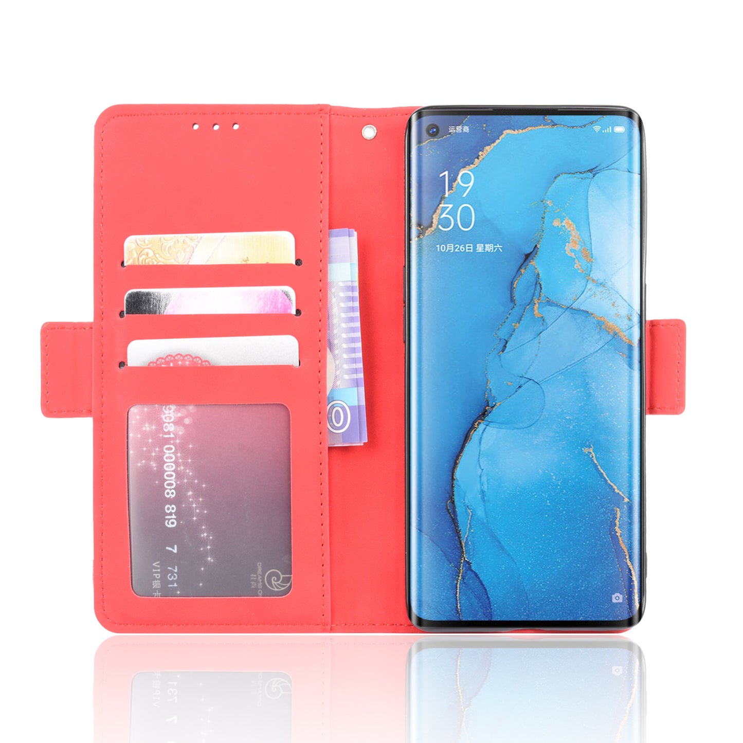 Wallet Leather Phone Case with Multiple Card Slots for OPPO Find X2 Neo / Reno3 Pro 5G (Chinese Edition) / Reno3 Pro (European Edition)