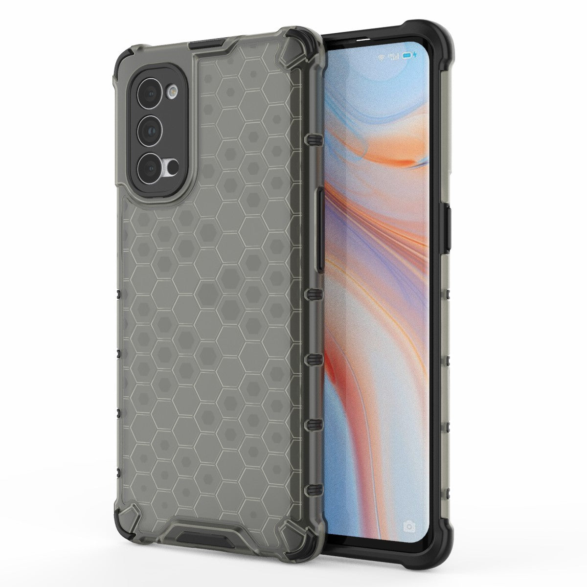 Honeycomb Pattern Shock-proof TPU + PC Combo Phone Case for Oppo Reno4 Pro 5G