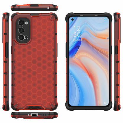 Honeycomb Pattern Shock-proof TPU + PC Combo Phone Case for Oppo Reno4 Pro 5G