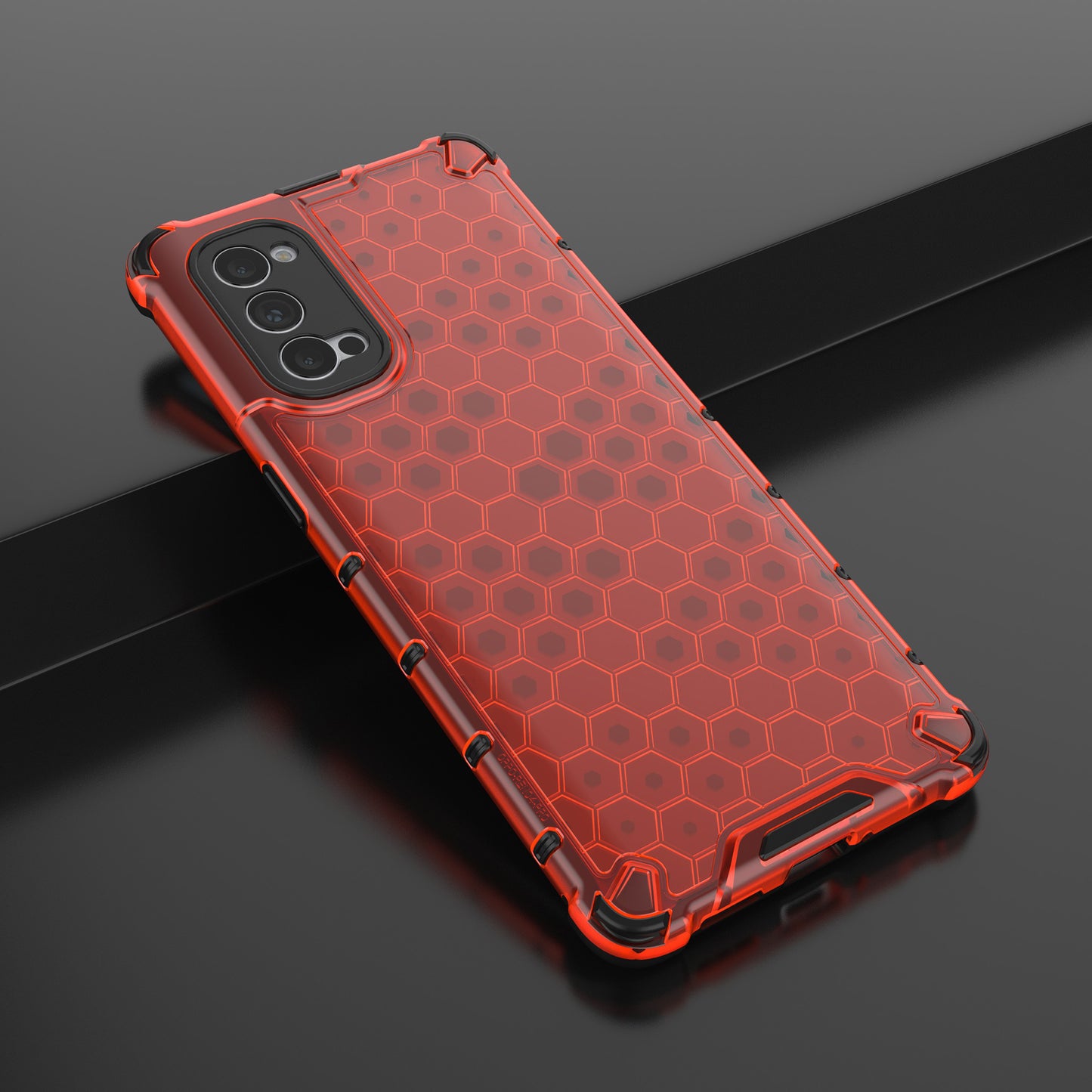 Honeycomb Pattern Shock-proof TPU + PC Combo Phone Case for Oppo Reno4 Pro 5G