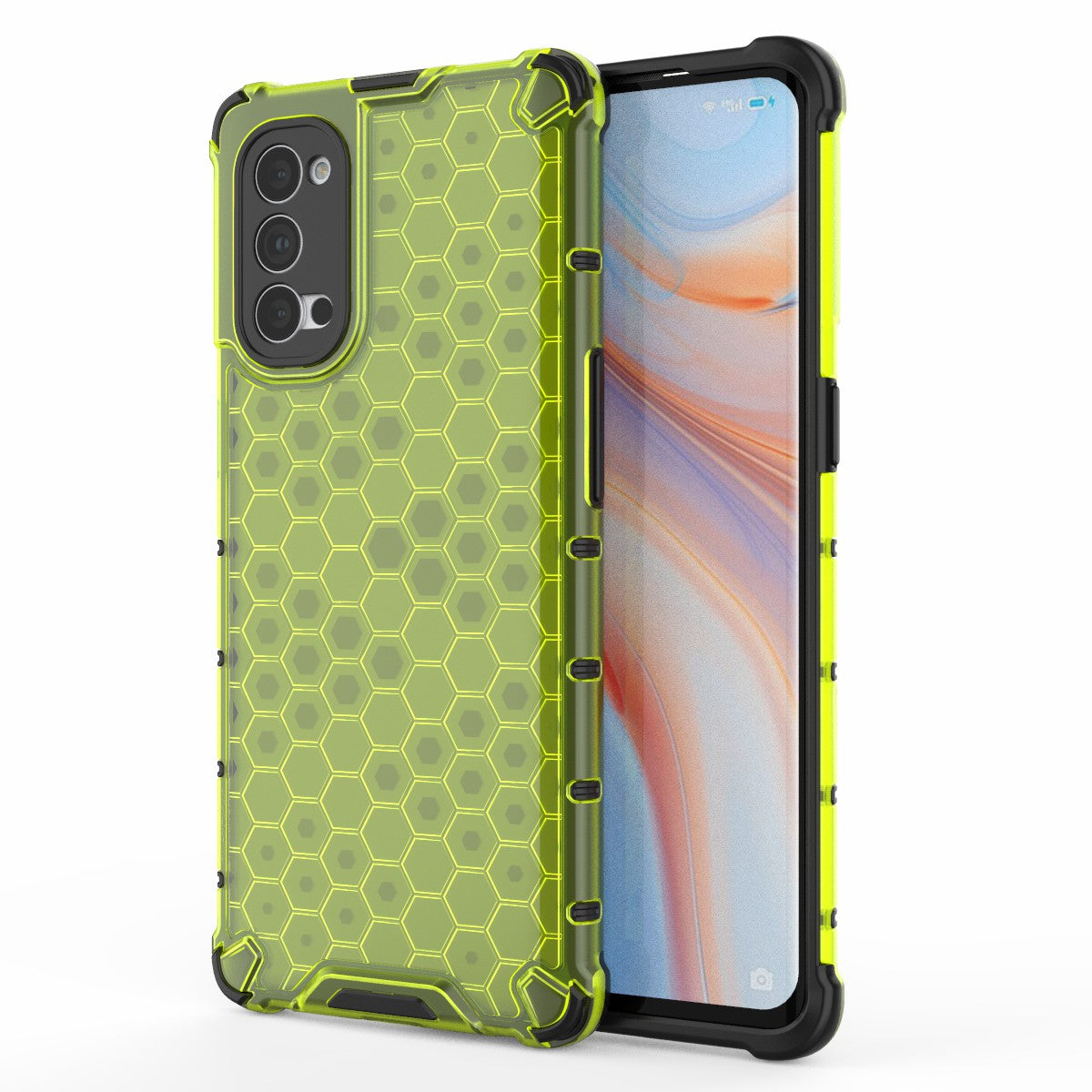 Honeycomb Pattern Shock-proof TPU + PC Combo Phone Case for Oppo Reno4 Pro 5G