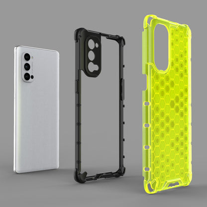 Honeycomb Pattern Shock-proof TPU + PC Combo Phone Case for Oppo Reno4 Pro 5G