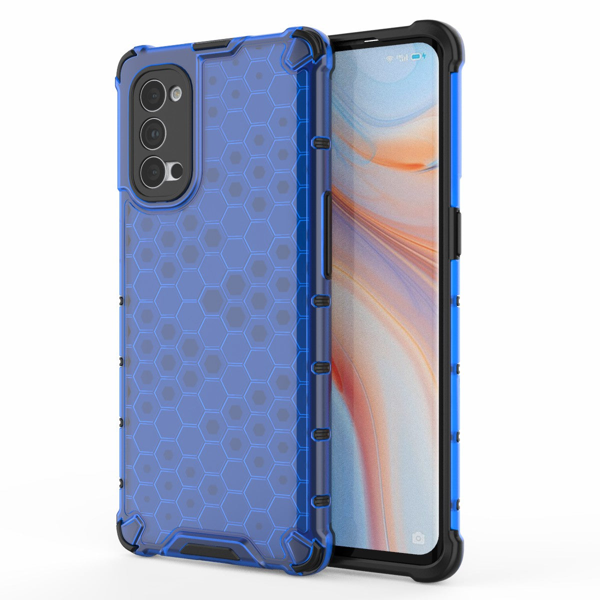 Honeycomb Pattern Shock-proof TPU + PC Combo Phone Case for Oppo Reno4 Pro 5G