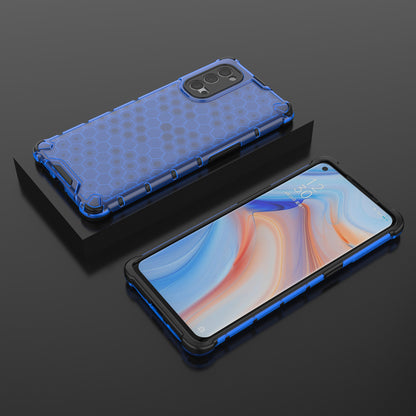 Honeycomb Pattern Shock-proof TPU + PC Combo Phone Case for Oppo Reno4 Pro 5G