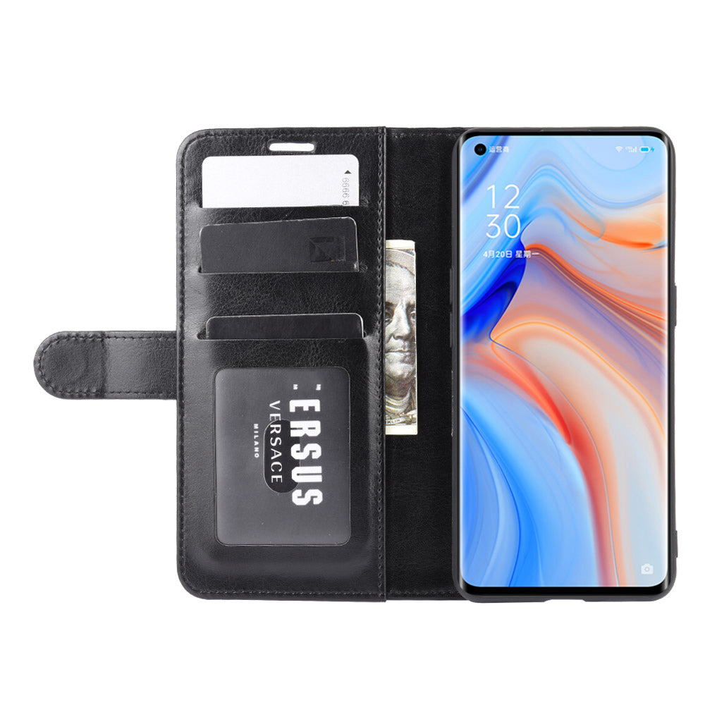 Crazy Horse Wallet Shell Stand Leather Phone Case for Oppo Reno4 Pro 5G