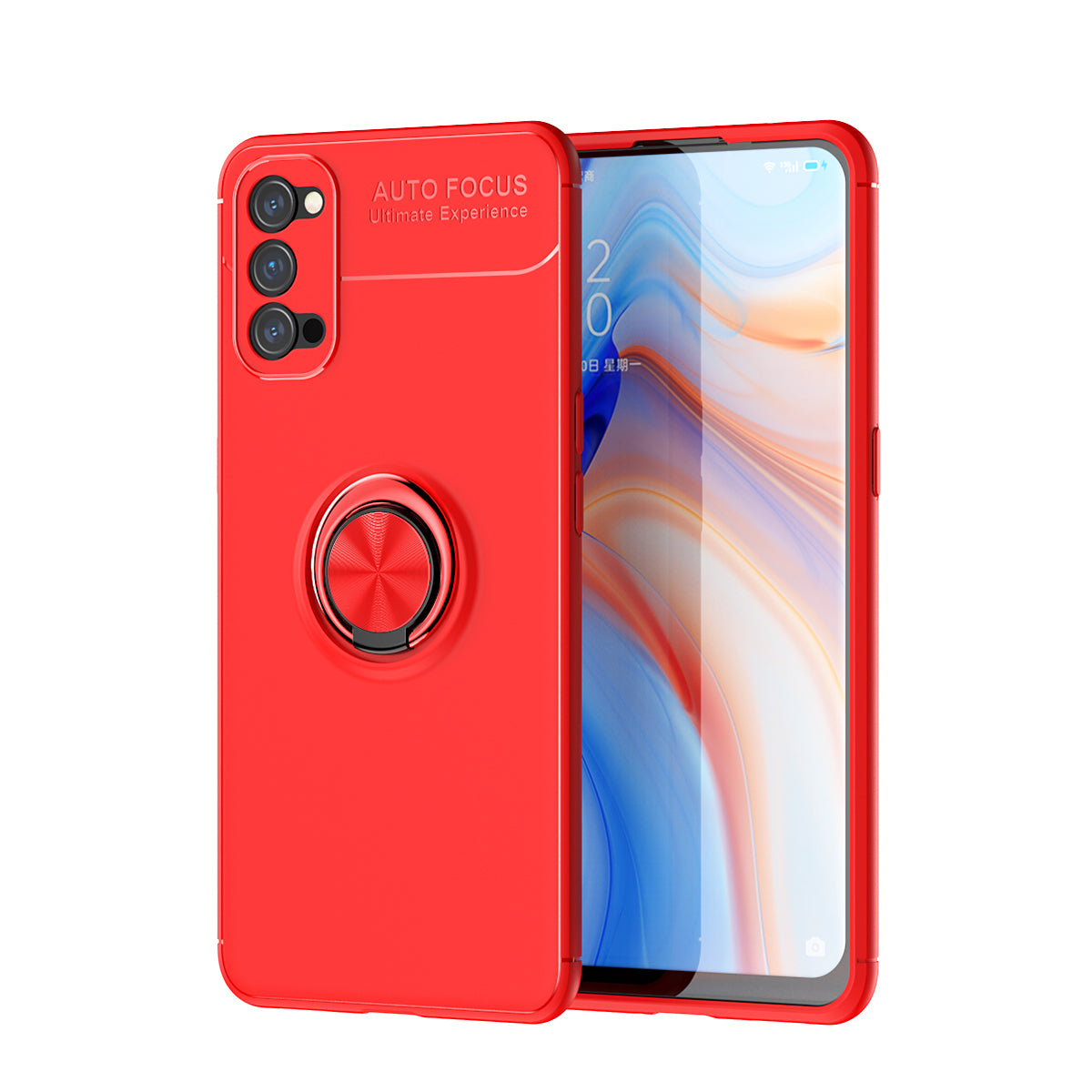 LENUO Ring Kickstand TPU Cover [Built-in Magnetic Metal Sheet] for Oppo Reno4 5G