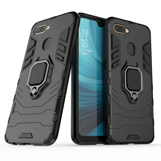 Cool Guard PC + TPU Hybrid Phone Case with Kickstand for Oppo A7/A12