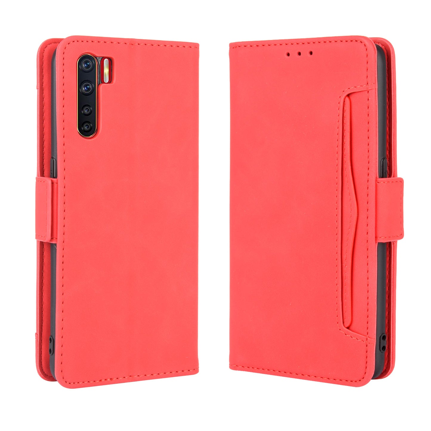 Multiple Card Slots Wallet Leather Protective Cover for OPPO A91 / OPPO F15 / OPPO Reno3 (Southeast Asian Version)