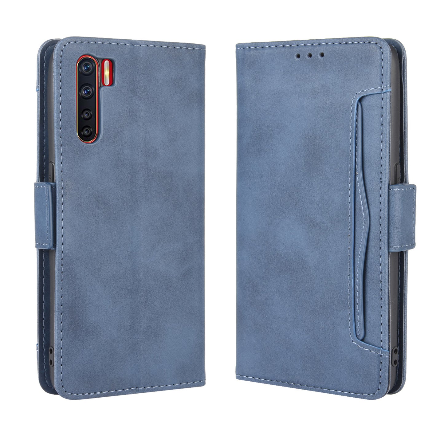 Multiple Card Slots Wallet Leather Protective Cover for OPPO A91 / OPPO F15 / OPPO Reno3 (Southeast Asian Version)