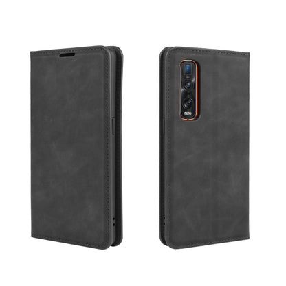 Silky Touch Stylish Auto-absorbed Flip Leather Shell for Oppo Find X2 Pro