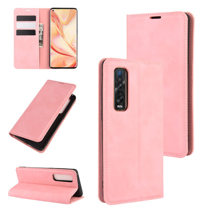 Silky Touch Stylish Auto-absorbed Flip Leather Shell for Oppo Find X2 Pro